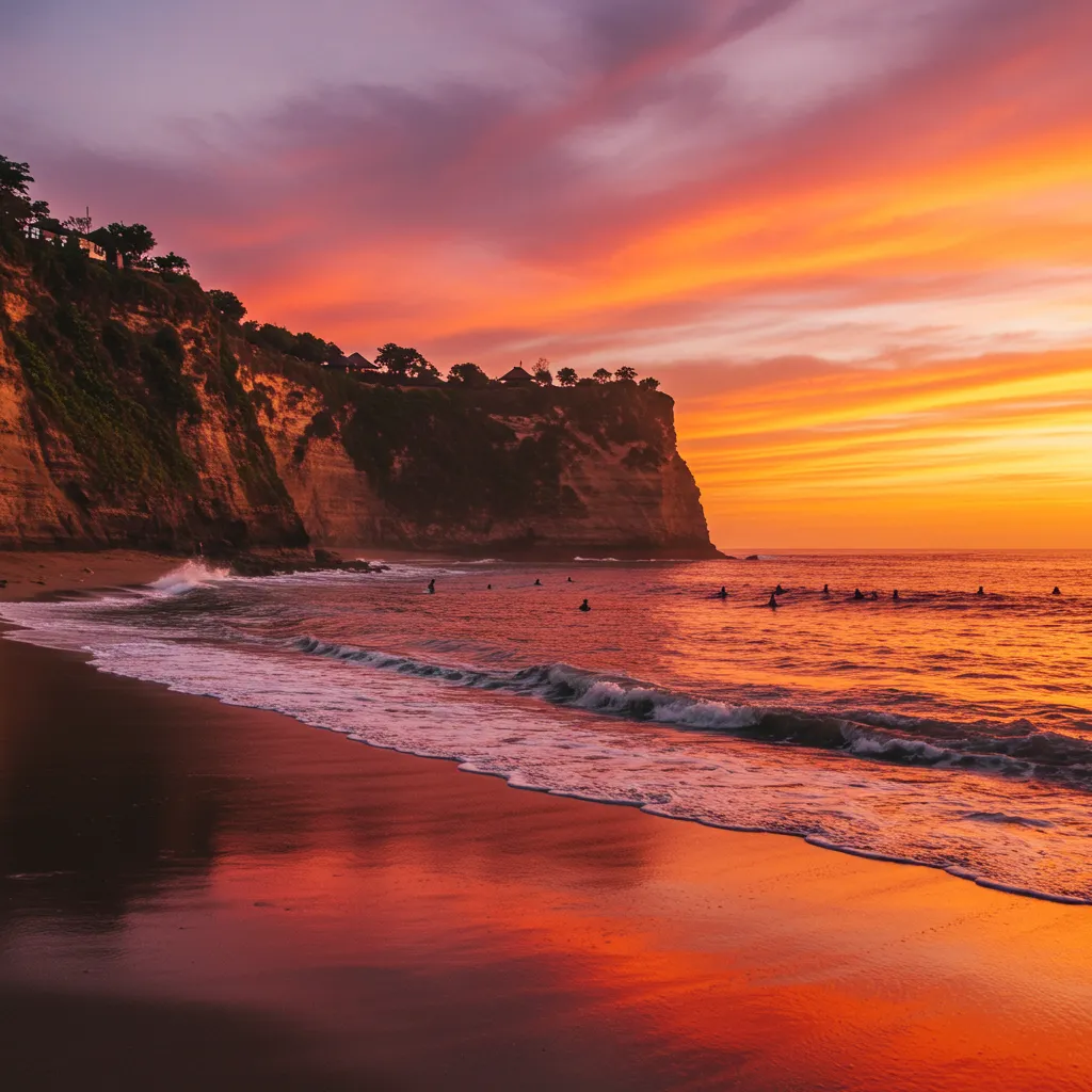Lever de soleil sur une plage d'Indonésie