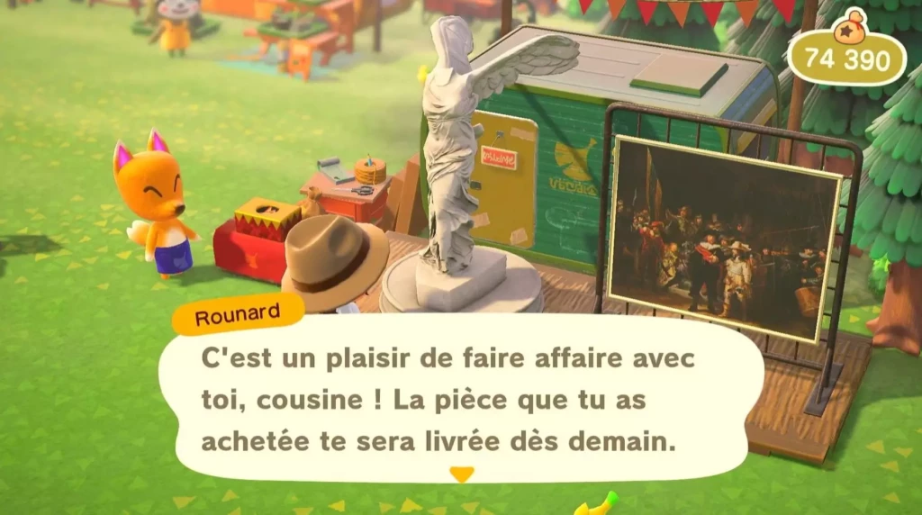 Oeuvre d'art animal crossing